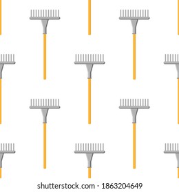 Patrón sin foco con dibujos animados sobre fondo blanco. Herramienta de jardinería. Ilustración vectorial para cualquier diseño.