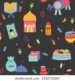 Nahtloses Muster der Cartoon-Ramadan-Illustration