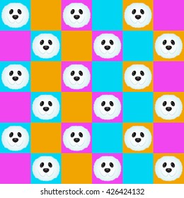 Seamless Pattern Cartoon Seal Colored Background