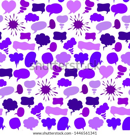 Seamless pattern with cartoon set of speach bubbles. Vector illustration.