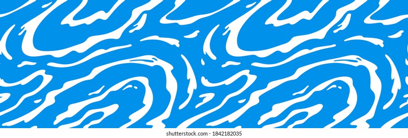 Seamless Pattern with Cartoon Shapes of Milk Splashes. Vector Illustration for Packaging and Banners