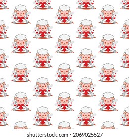 Seamless pattern cartoon sheep holding heart design