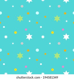 Seamless pattern with cartoon star. Vector EPS10.