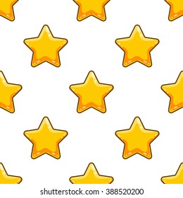 Seamless pattern with cartoon star. Vector illustration.