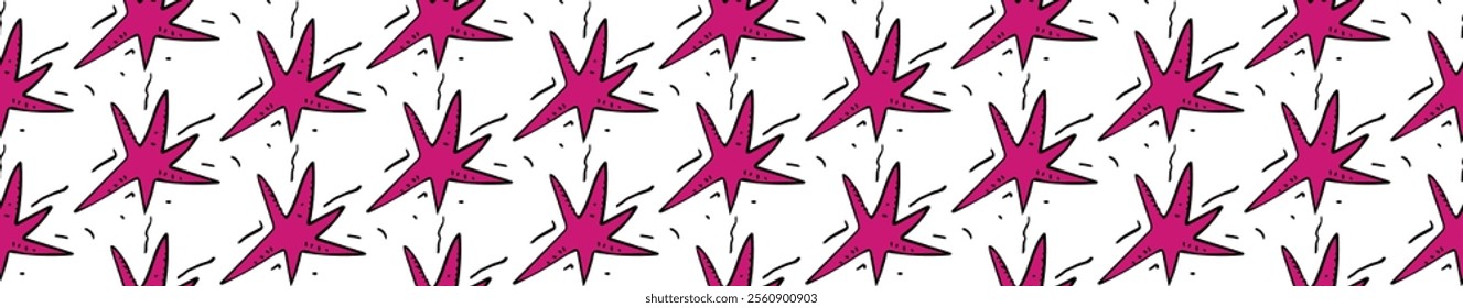 Seamless pattern with cartoon stars