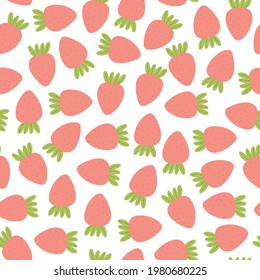 Seamless pattern with cartoon strawberries. colorful vector. hand drawing, flat style. design for fabric, print, textile, wrapper