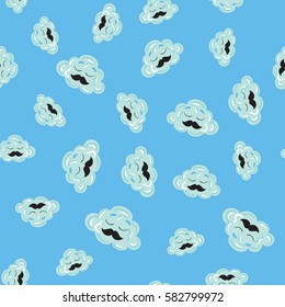 Seamless pattern in cartoon style with clouds and sky.For t-shirt, packaging,wrapping paper or other uses.Stock vector