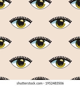 Nahtlose Muster von Cartoon stylische Augen. Cartoon-Auge. Ein schönes Auge für die Dekoration.