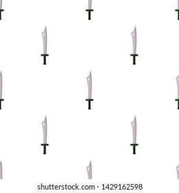 Seamless pattern with cartoon sword icons. Vector illustration for design, web, wrapping paper, fabric, wallpaper.