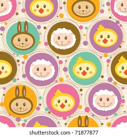 Seamless pattern with cartoon toys