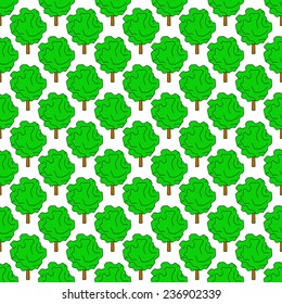 Seamless pattern of the cartoon trees