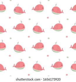 Diseño de ballena sin problemas con fondo blanco