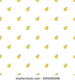 Seamless pattern with cartoon yellow apples. Good for surface design, textile, fabric, wrapping paper, pattern fills, backgrounds and wallpapers. Vector illustration. 