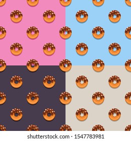 Seamless pattern cartoon yummy donuts