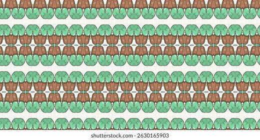 Patrón sin fisuras con magdalenas de chocolate de estilo de dibujos animados y glaseado verde