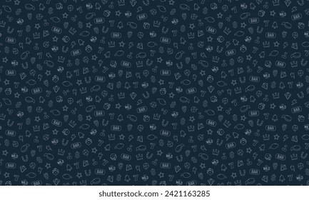 Patrón sin problemas para Casino. Fondo con símbolos de juego. Plantilla de vectores para su diseño.