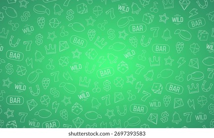 Padrão perfeito para o Casino. Plano de fundo com símbolos de jogo. Modelo de vetor para seu design.