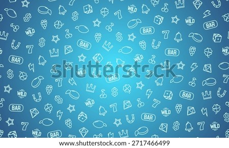 Seamless pattern for Casino. Background with game symbols. Vector template for your design.
