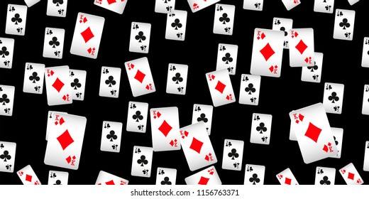 Seamless Pattern with Casino Playing Cards. Fashion design for fabric, wallpaper, textile and decor.