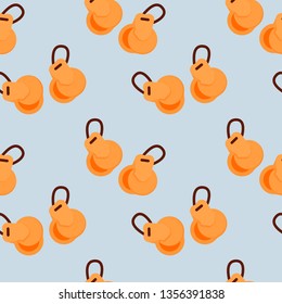 Seamless pattern with castanets. Traditional symbols of Spain. Spain seamless pattern. Modern cartoon vector texture with famous symbols of Spain for print.
