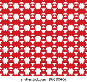 The seamless pattern of the castle is interspersed with the arrangement of triangular pieces in opposite directions and shapes. Geometric abstract backgrounds are suitable for fabric motifs