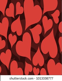 Seamless pattern. Casual polka dot texture. Stylish print with hand drawn hearts