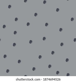 Seamless pattern. Casual polka dot texture. Stylish doodle. Trend colors 2021 - yellow grey orange