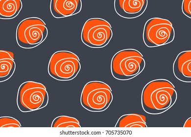 Seamless Pattern. Casual Polka Dot Texture. Kids Sketch with Circles