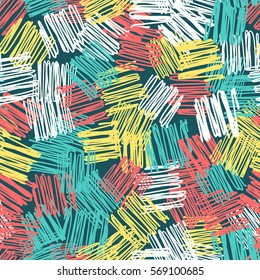 Seamless pattern. Casually shaded squares. Random order. Chaotic pattern. Children flourish. Fashion camouflage.