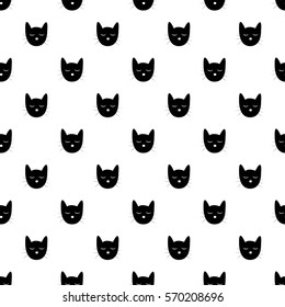 Seamless Pattern Cat Art Background Design Stock Vector (Royalty Free ...