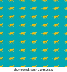 seamless pattern, the cat is coming, flat silhouette, vector illustration