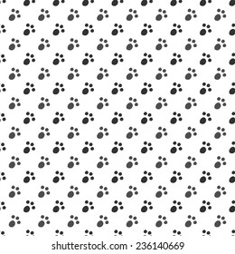 Seamless pattern of cat or dog footprint - vector stylish print texture