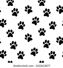 Seamless pattern with cat or dog, kitten or puppy footprints