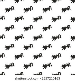 Seamless pattern with cat doodle for decorative print, wrapping paper, greeting cards, wallpaper and fabric