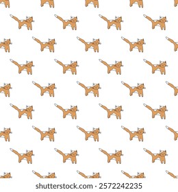 Seamless pattern with cat doodle for decorative print, wrapping paper, greeting cards, wallpaper and fabric