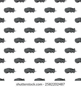 Seamless pattern with cat doodle for decorative print, wrapping paper, greeting cards, wallpaper and fabric