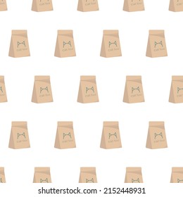 Seamless pattern with cat food package. vector illustration. for a pet shop