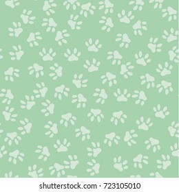 Seamless pattern of cat footprint. Vector illustration. Cute background for print on fabric, paper, scrapbooking. Modern graphic design. Hipster creative tileable print Two colors