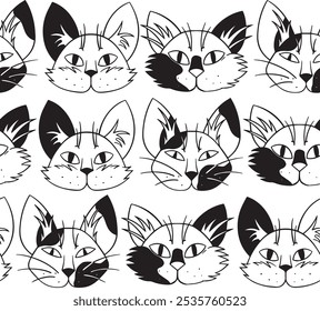 seamless pattern with cat masks for quadrober. quad training clothing, print