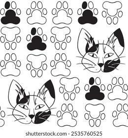 seamless pattern with cat masks for quadrober. quad training clothing, print