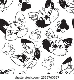 seamless pattern with cat masks for quadrober. quad training clothing, print