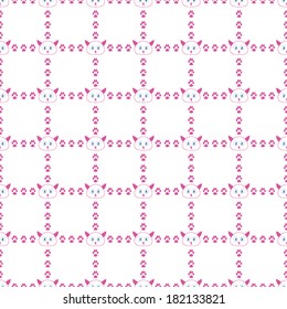 Seamless  Pattern Cat of Paw Footprint