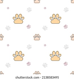 seamless pattern of cat paws on white background