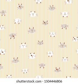 Seamless pattern of a cat pretty small