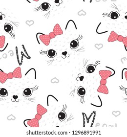 seamless pattern with cat vector illustration