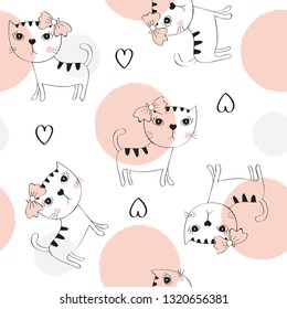 seamless pattern with cat vector illustration