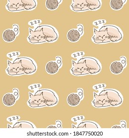 Seamless pattern of cat vector illustration.