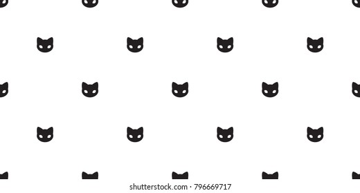 Seamless Pattern cat vector kitten head isolated wallpaper background