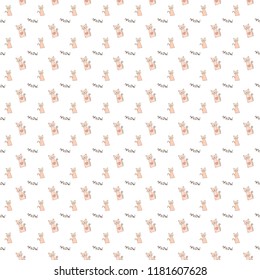 seamless pattern with a cat and the word meow