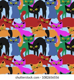 seamless pattern with cats 